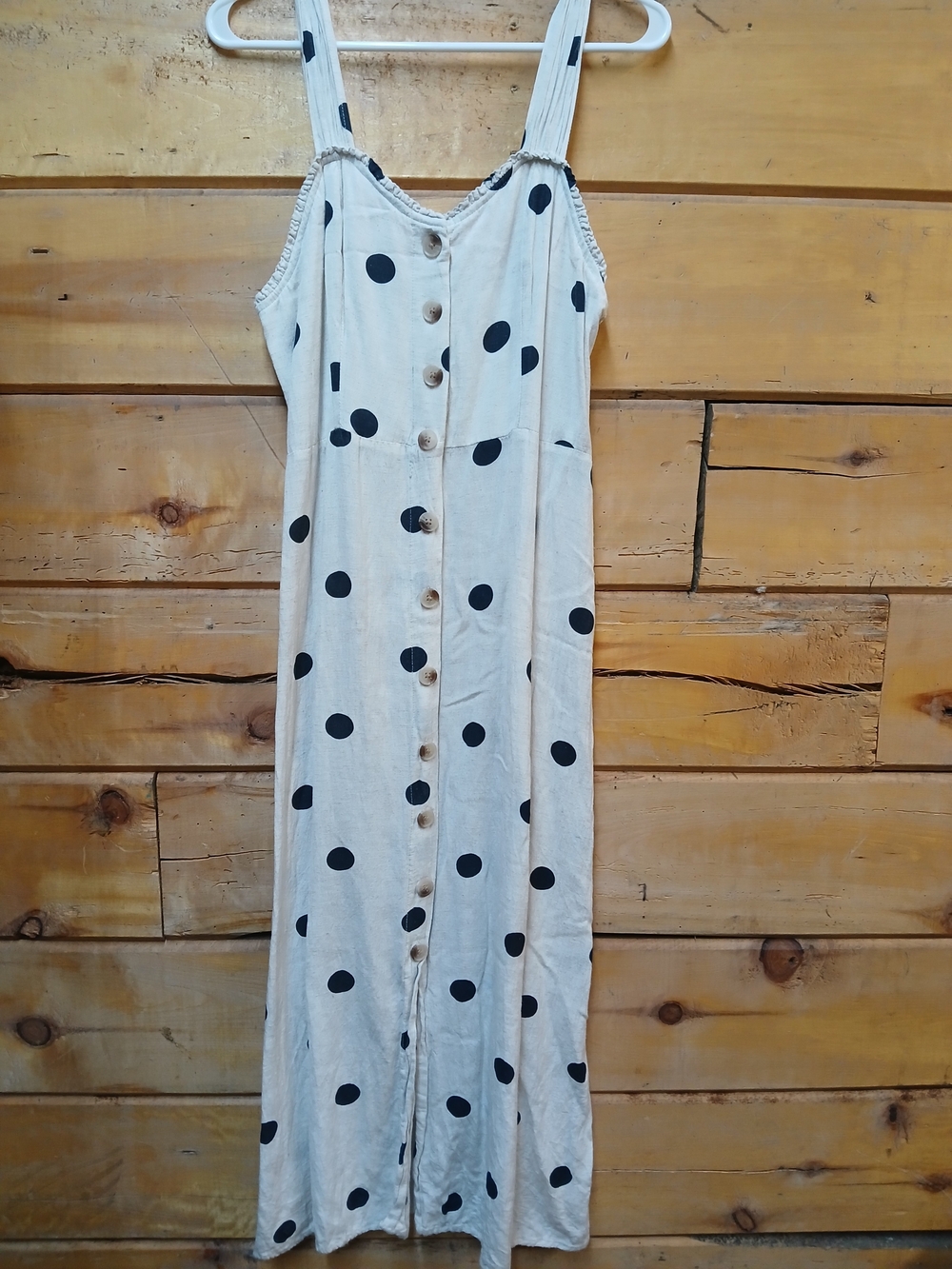 Sincerely Jules Cream Maxi Dress with Black Polka Dots